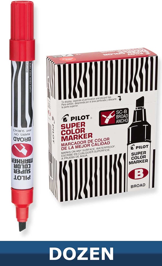 Pilot marker perm. chisel tip Red 44200 (072838442000)
