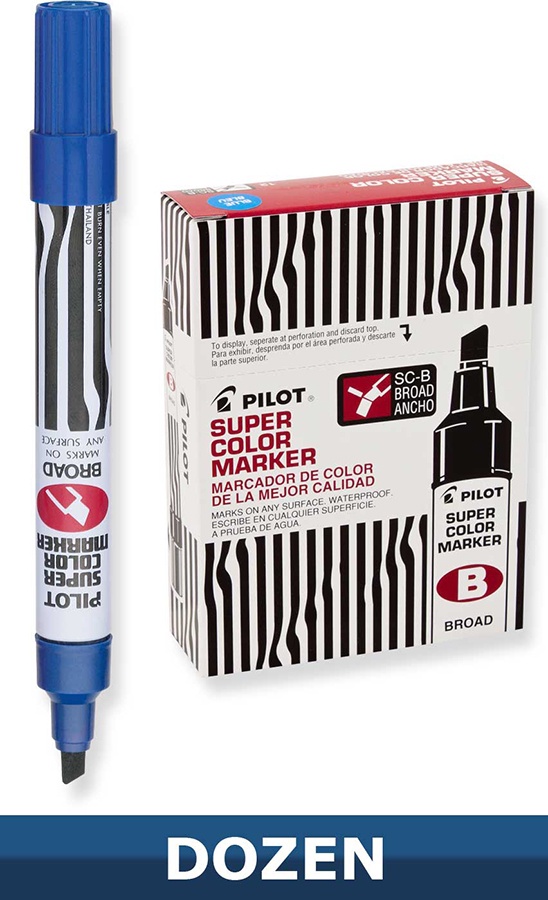 Pilot marker perm. chisel tip Blue 44400 (072838444004)
