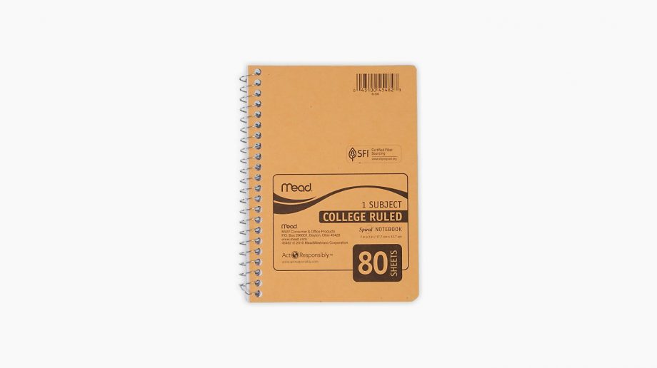 Mead 1 subject spiral notebook - college ruled (043100454823)