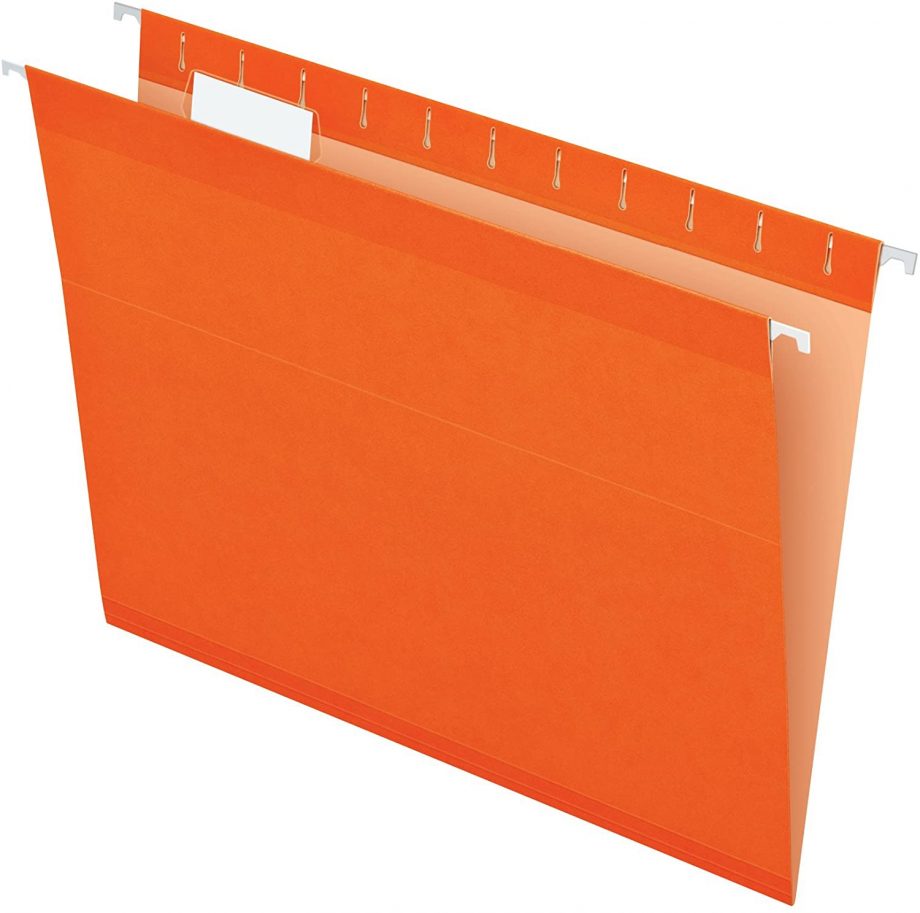 PENDAFLEX - LETTER HANGING FILE FOLDER 1/5 CUT, ORANGE, EACH (415215)
