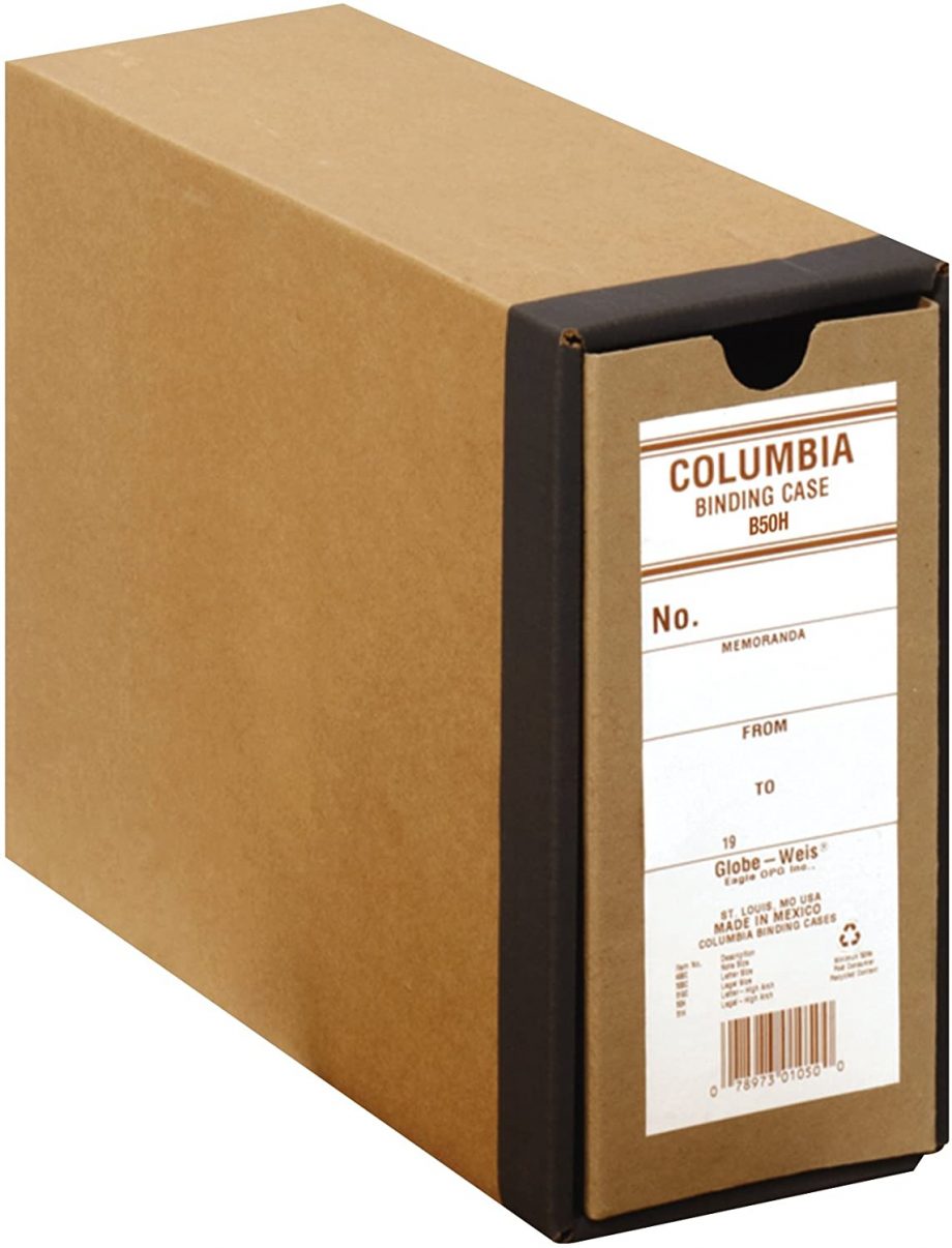 Globe-Weis - Columbia Binding Case, Letter Size, High Arch, Each (B50H),Kraft