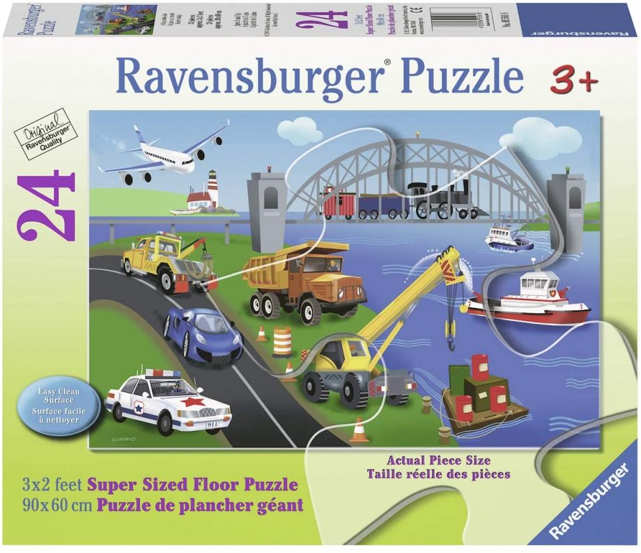 RAVENSBURGER - A DAY ON THE JOB,  GIANT FLOOR PUZZLE FOR KIDS (24 PC)