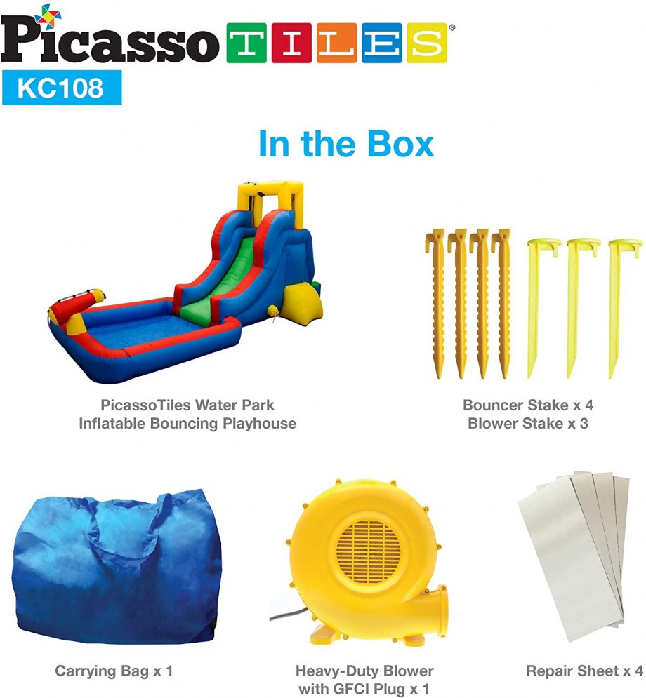 PICASSO TILES - WATER SLIDE PARK INFLATABLE BOUNCING HOUSE WITH POOL AREA (KC108)