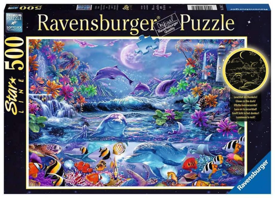 RAVENSBURGER - MOONLIT MAGIC GLOW IN THE DARK PUZZLE (500 PC)