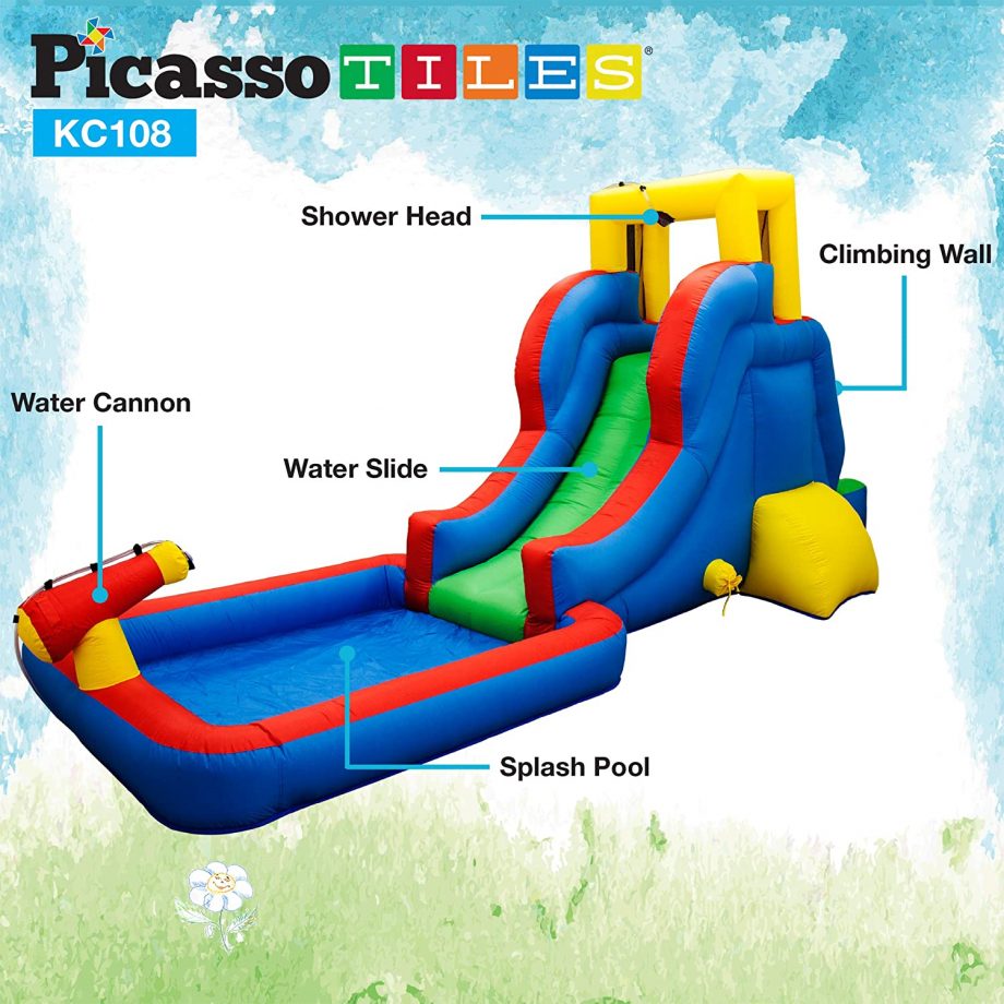 PICASSO TILES - WATER SLIDE PARK INFLATABLE BOUNCING HOUSE WITH POOL AREA (KC108)