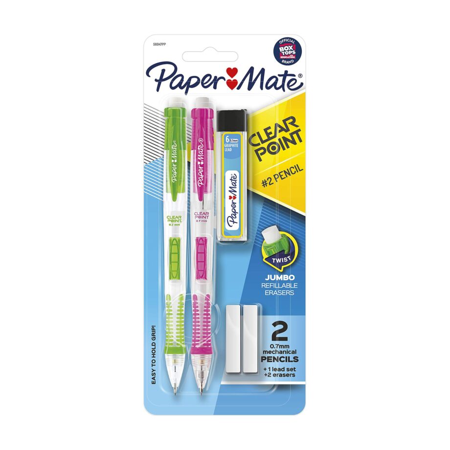 PAPERMATE- CLEARPOINT  MECHINICAL PENCIL-3PK WITH ERASER AND REFILLS