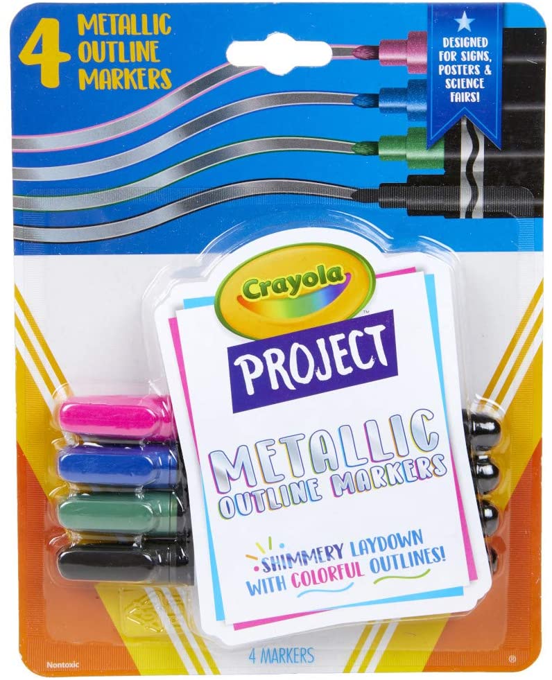 Crayola Metallic Outline Markers, Assorted Colors 4pk - The Stationery  Store & Authorized FedEx Ship Centre