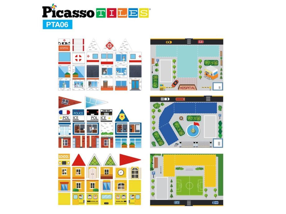 PICASSO TILES - 3 N 1 MAGNETIC BACKING STICK, 80 PIECE SET