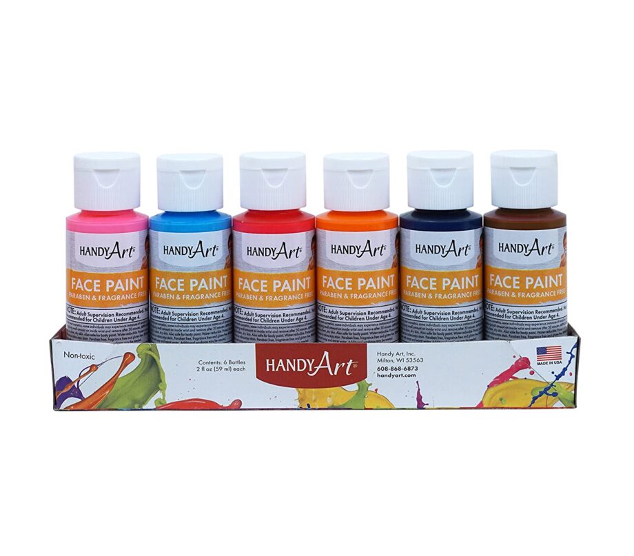 HANDY ART - FACE PAINT 2 OZ - SECONDARY COLORS SET, PACK OF 6