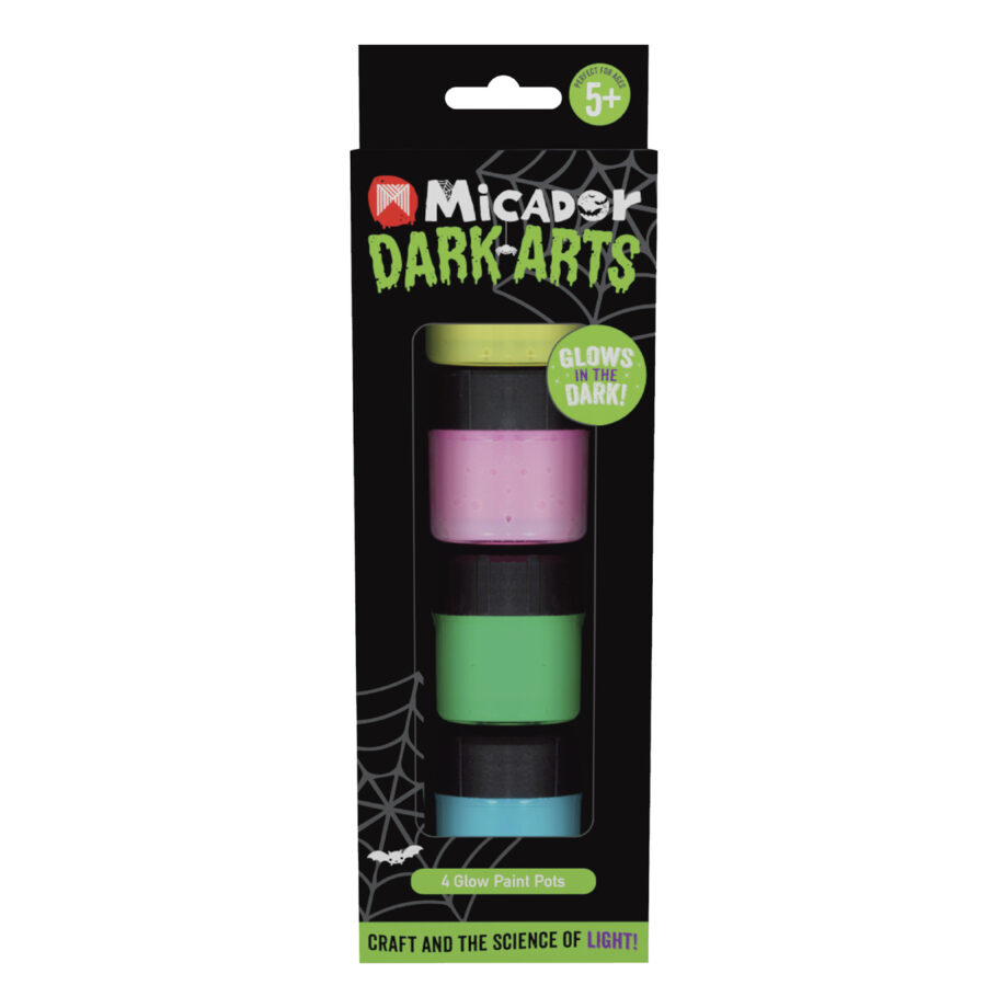 MICADOR - DARK ARTS - GLOW PAINT POTS W/BRUSH 4PK