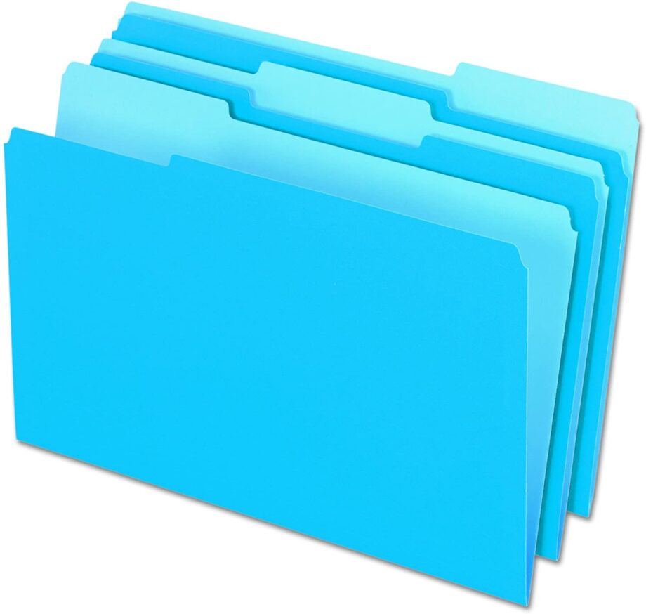 PENDAFLEX - LEGAL FILE FOLDER INTERIOR 1/3 CUT, BLUE, EACH (435013)
