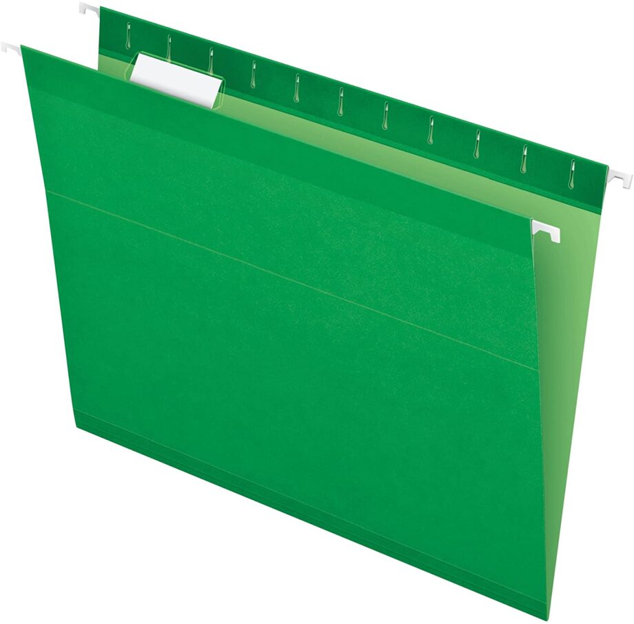 PENDAFLEX - LETTER HANGING FILE FOLDER 1/5 CUT, BRIGHT GREEN, EACH (415215)