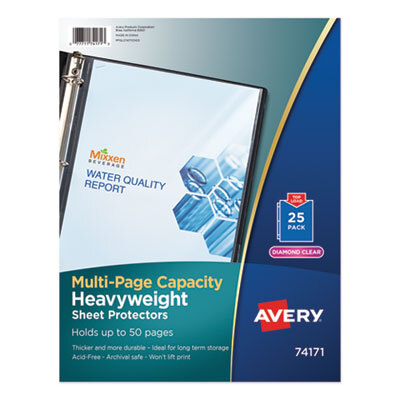 AVERY - MULTI-PAGE TOP-LOAD SHEET PROTECTORS, HEAVY GAUGE, LETTER, CLEAR, 25/PACK (74171)
