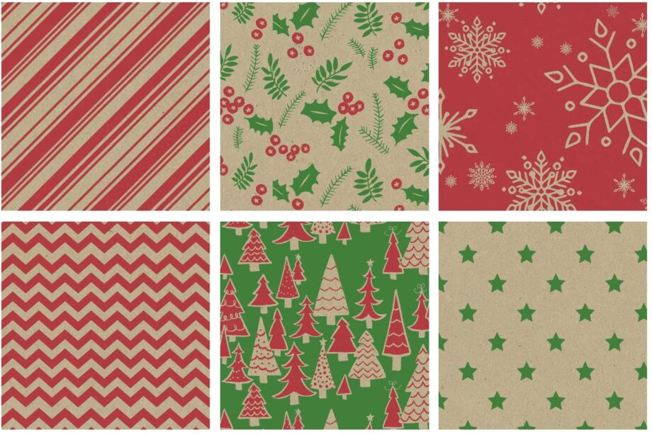 BELLA GIFT WRAP CO. - KRAFT CLASSIC HOLIDAY WRAPPING PAPER SET