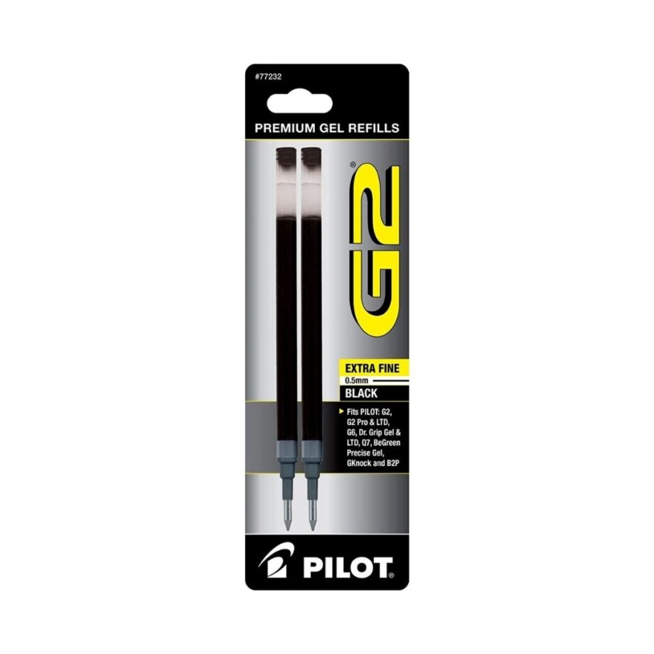 PILOT - G2 Gel Ink Refills For Rolling Ball Pens, Extra Fine Point, Black Ink, 2-Pack (77232)