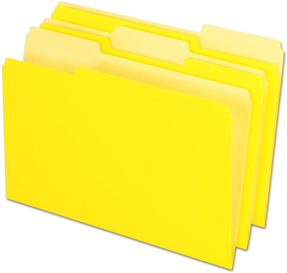 PENDAFLEX - LEGAL FILE FOLDER INTERIOR 1/3 CUT, YELLOW, EACH (435013)