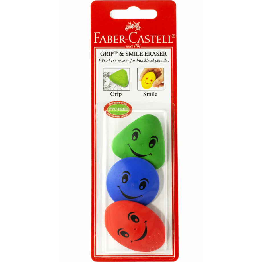 FABER CASTELL - Grip and Smile Eraser - 3 Pack