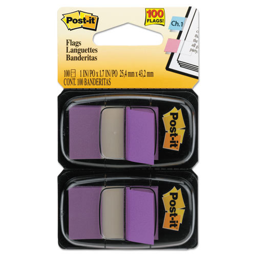 3M - POST-IT FLAGS, 1X1.71", PURPLE, 50CT