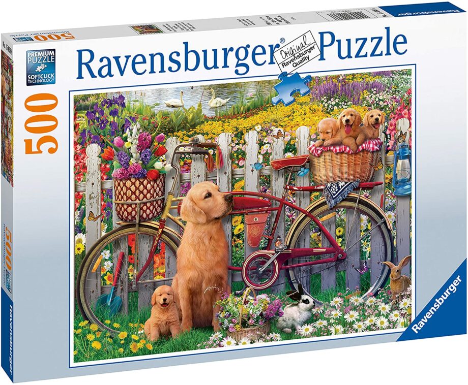 RAVENSBURGER - CUTE DOGS IN THE GARDEN PUZZLE FOR ADULTS (500 PC)