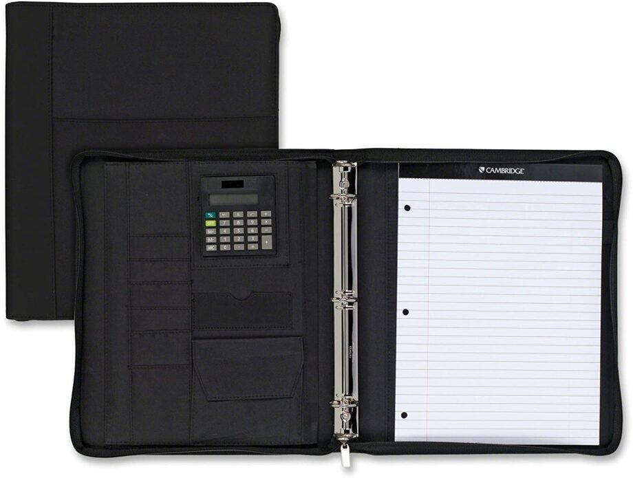 MEAD - Cambridge City Microfibre 1" Zip Binder, BLACK