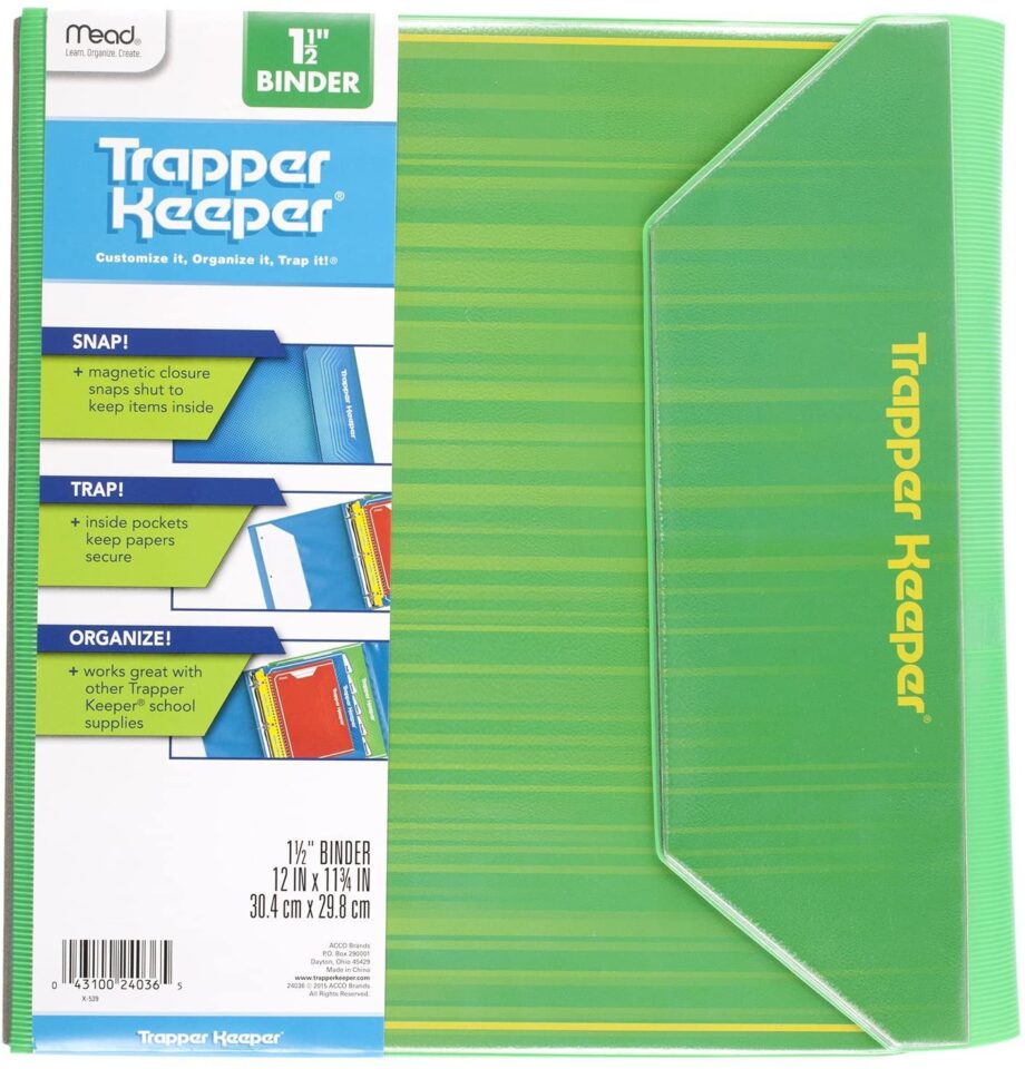 Trapper Keeper 3 Ring Binder, Sealed, 1-1/2, Color May Vary (24036)