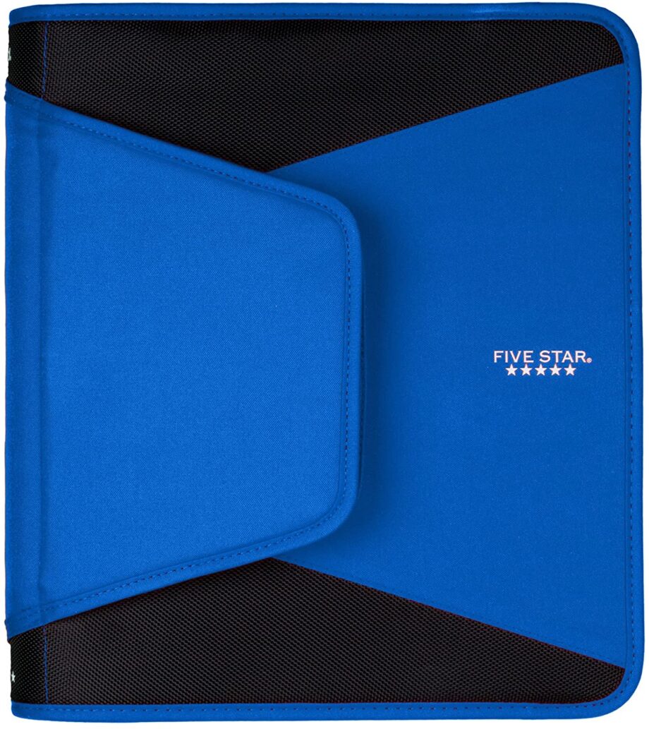 MEAD - Five Star 1-1/2 Inch Zipper Binder, 3 Ring Binder, 3-Pocket Expanding File, Durable
