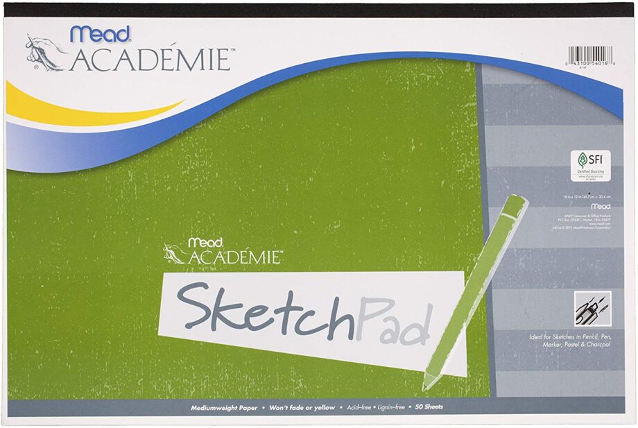 MEAD - ACADEMIE SKETCH PAD, 50 SHEETS, 18" X 12"