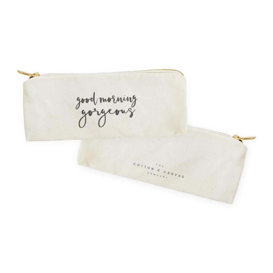 THE COTTON AND CANVAS CO. - GOOD MORNING GORGEOUS - COTTON PENCIL CASE AND TRAVEL POUCH