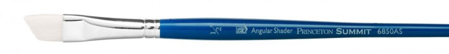 PRINCETON - SUMMIT ULTIMATE WHITE SYNTHETIC WATERCOLOR & ACRYLIC BRUSHES, ANGLE SHADERS, 1/4"