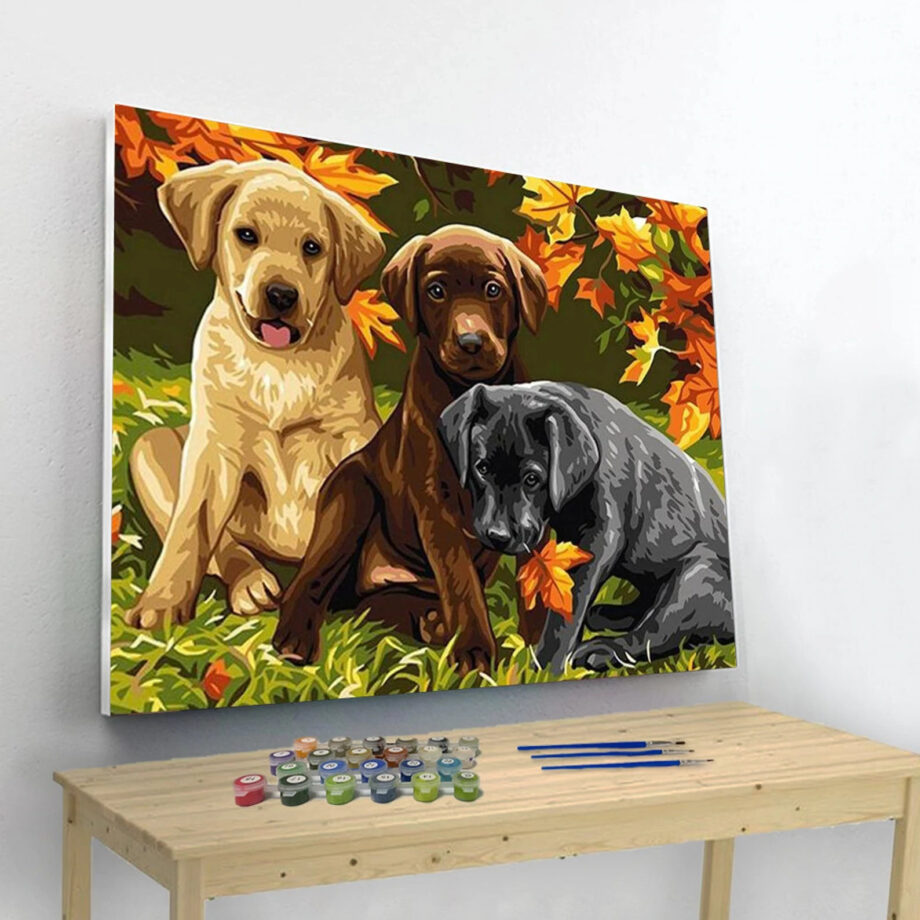 ARTISTRY RACK - PAINT BY NUMBERS - THREE PUPPIES