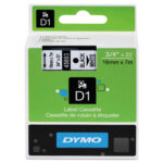 DYMO - D1 Labeling Tape for LabelManager Label Makers, Black Print on White Tape, 3/4'' W x 23' L, 1 Cartridge (45803)