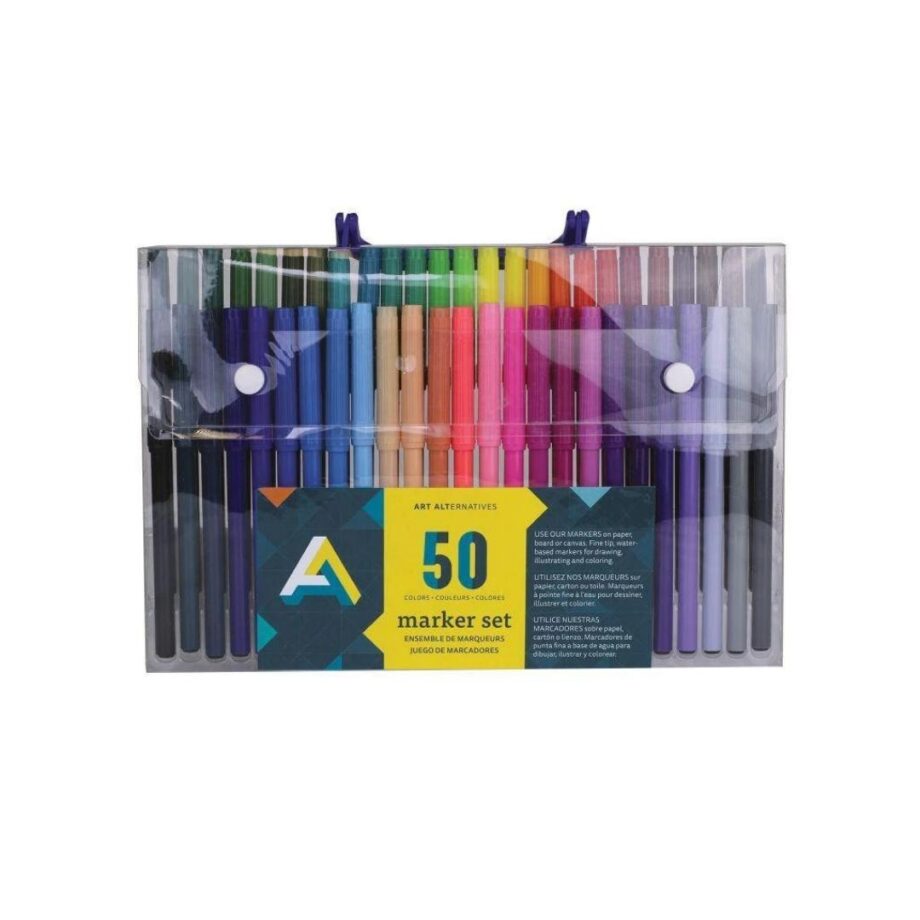 ART ALTERNATIVES - FINE TIP MARKERS SET, 50 COLORS