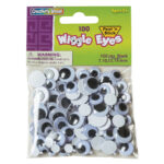CHENILLE KRAFT - PEEL & STICK, WIGGLE EYES, BLACK, ASSORTED