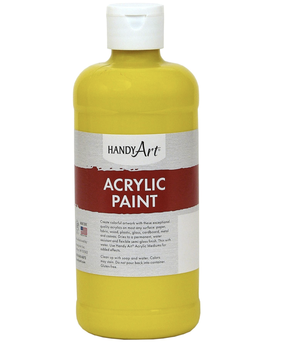 HANDY ART - STUDENT ACRYLIC PAINT 8 OZ - YELLOW