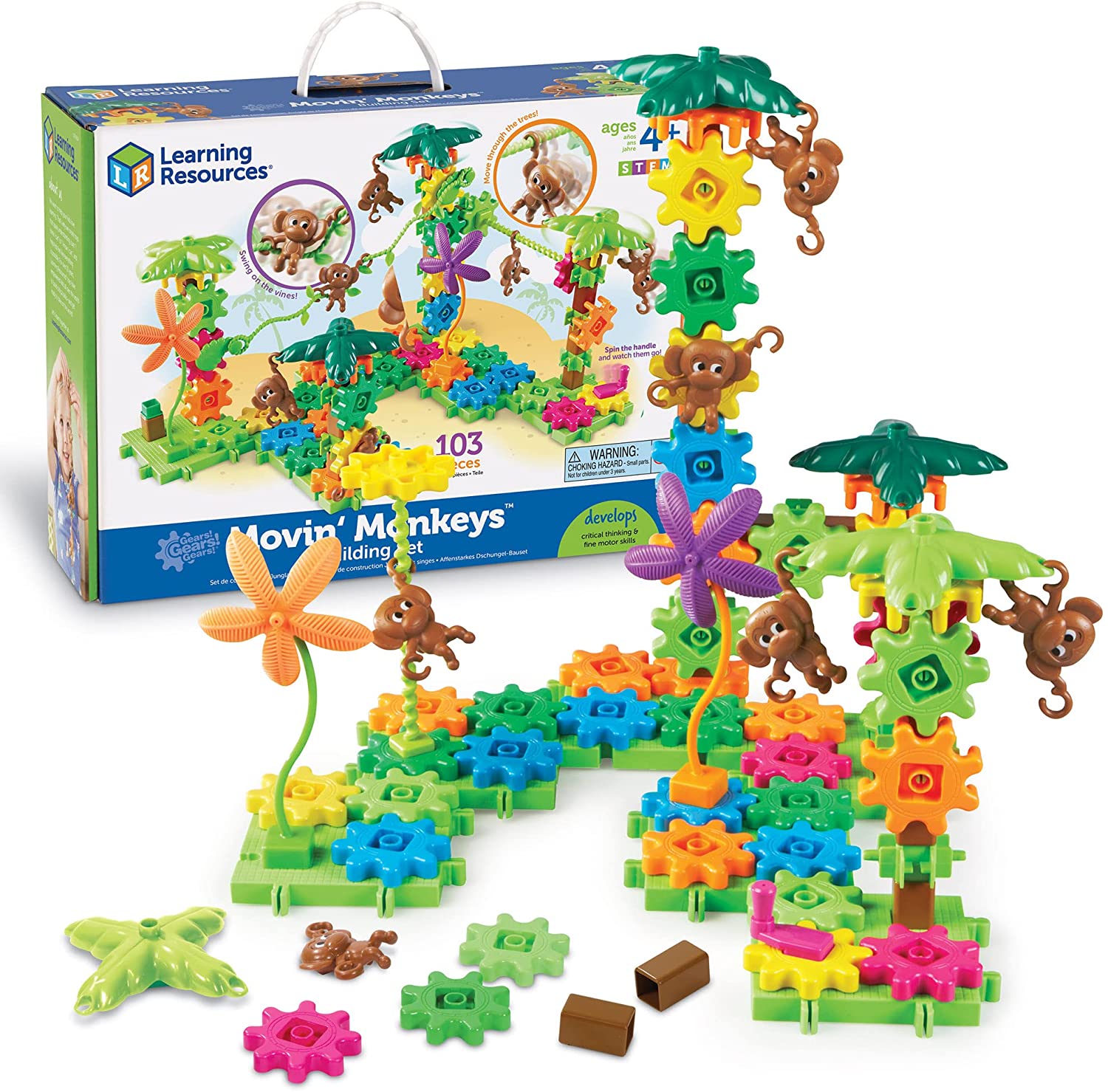 LEARNING RESOURCES GEARS GEARS GEARS MOVING MONKEYS BUILDING SET