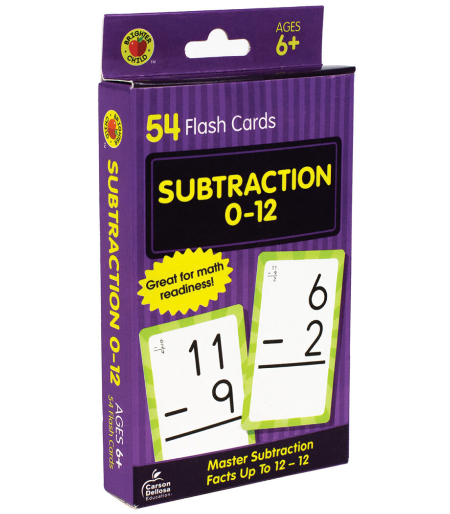 CARSON-DELLOSA - SUBTRACTION 0 TO 12 FLASH CARDS GRADE 1-3