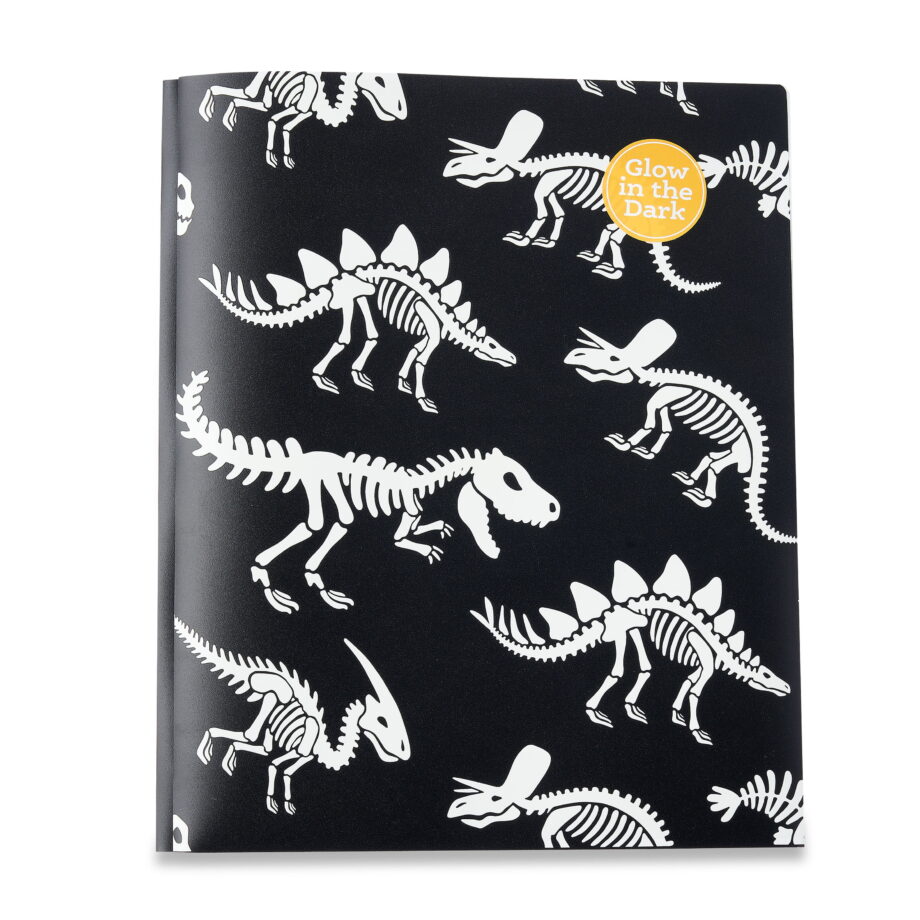 PEN AND GEAR - 3 PRONG FOLDER - GLOW IN THE DARK DINOSAURS
