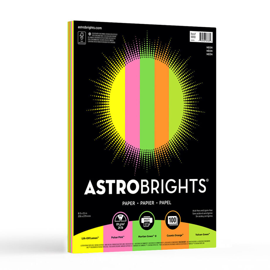 Astrobrights - Astrobrights Neon Paper, 8.5" X 11"