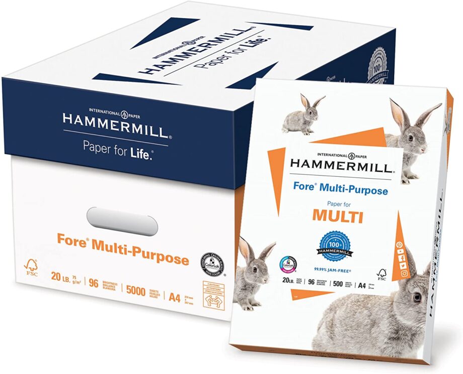 103036 HAMMERMILL - PAPER, COPY, 20lb, A4, WHITE, 96 BRIGHT (Ream)