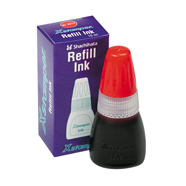 X-STAMPER - INK REFILL,STAMP,BOTTLE,10ML,RED