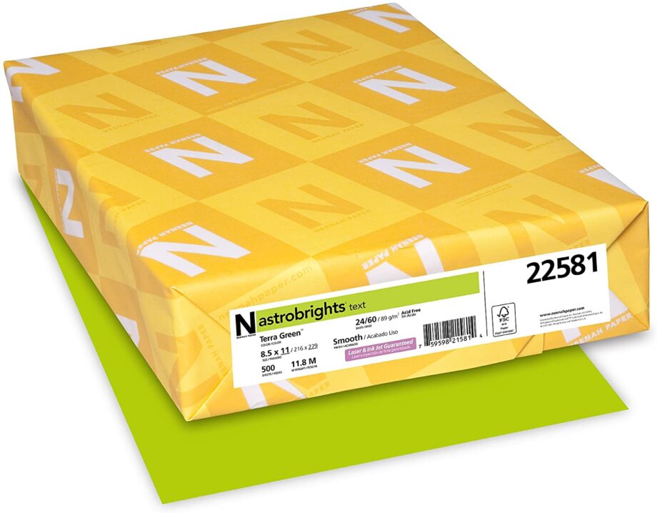 ASTROBRIGHTS - 22581 24LB TERRA GREEN COLORED PAPER 8.5x11 (ream)