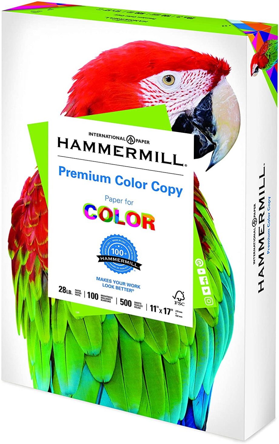 Hammermill - 102541 Photo White; 11x17, 28 lb; (ream)