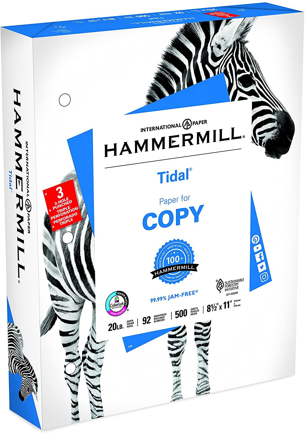 Hammermill 102475 8 1/2 x 14 Premium Photo White Ream of 28# Color Copy  Paper - 500 Sheets