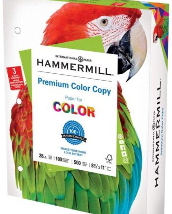 HAMMERMILL - PAPER, COPY, 28#, LETTER, COLOR, 3-HOLE PUNCHED (Case