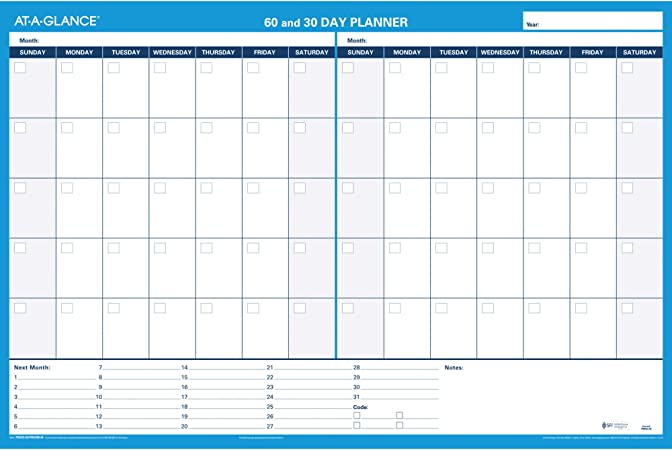 AT-A-GLACE - PLANNER,WALL,REVERSABLE,ERASEABLE,30/60DAY,36X24,LAMINATED