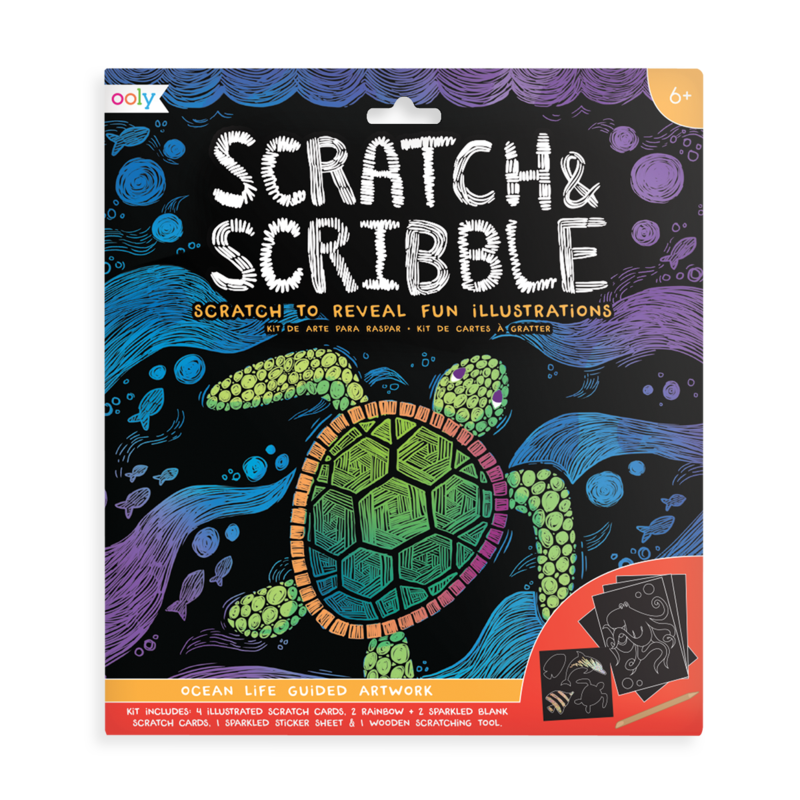 OOLY - OCEAN LIFE SCRATCH AND SCRIBBLE SCRATCH ART KIT
