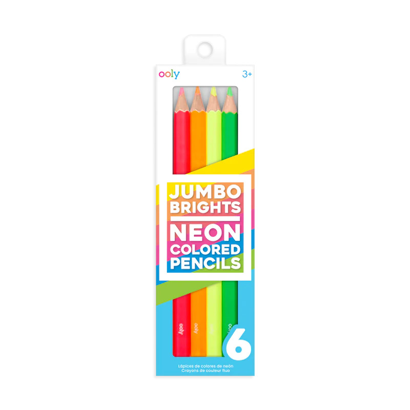 jumbo brights neon colored pencils - set of 6 jumbo brights neon colored pencils - set of 6