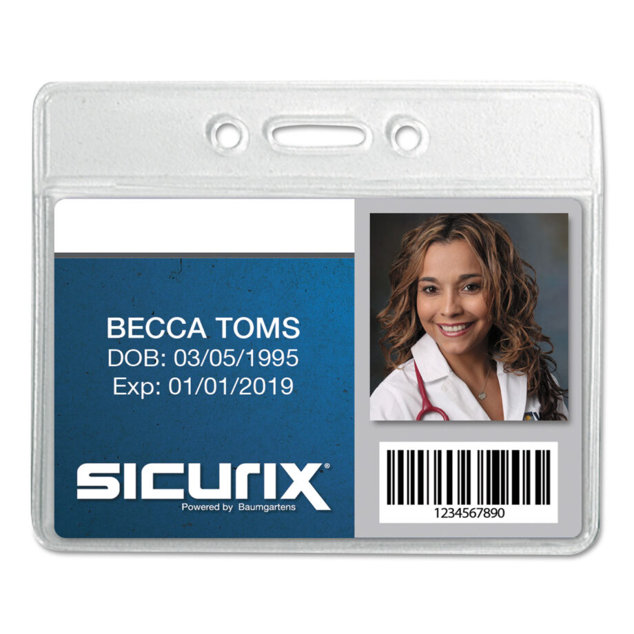 BAUMGARTEN - HOLDER,BADGE,HORIZONTAL,VINYL,12/PACK