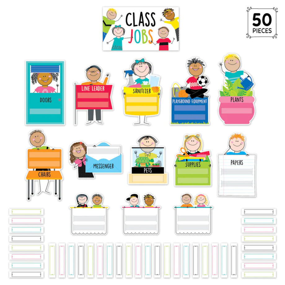 CREATIVE TEACHING PRESS - STICK KIDS CLASS JOBS MINI BULLETIIN BOARD SET
