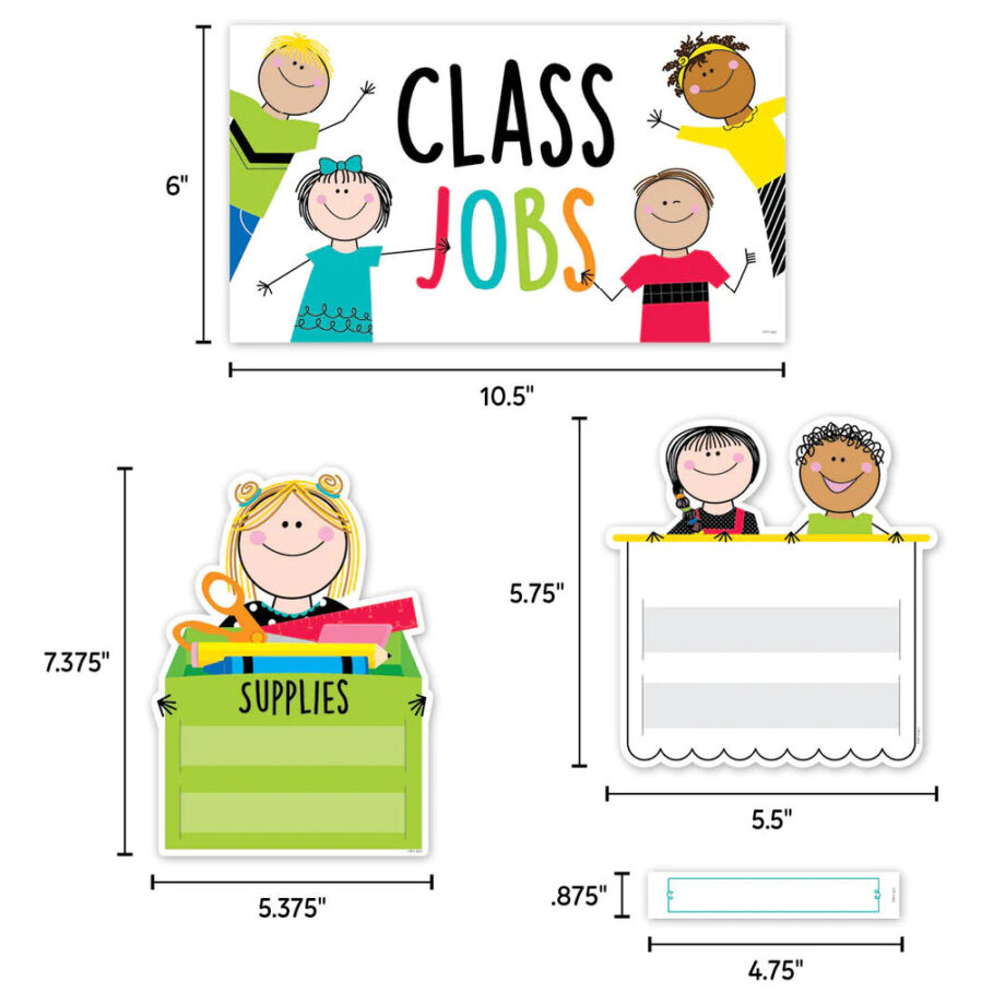 CREATIVE TEACHING PRESS - STICK KIDS CLASS JOBS MINI BULLETIIN BOARD SET